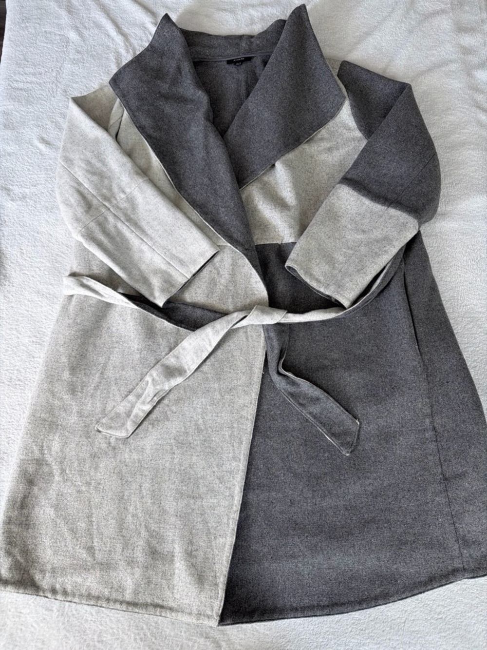 Alfani Color Block Wrap Coat 0X/1X Black